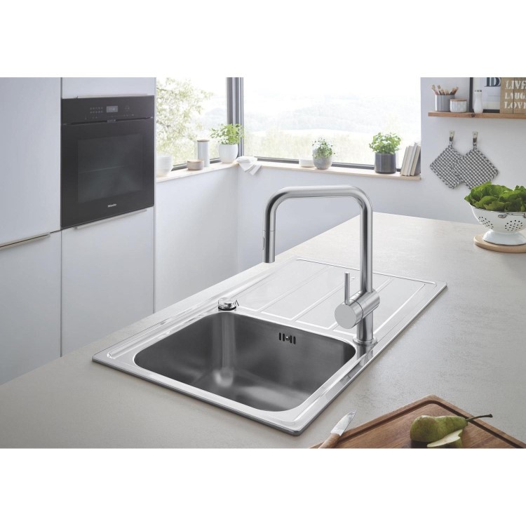 Grohe Minta Single Lever Kitchen Mixer Tap - SuperSteel