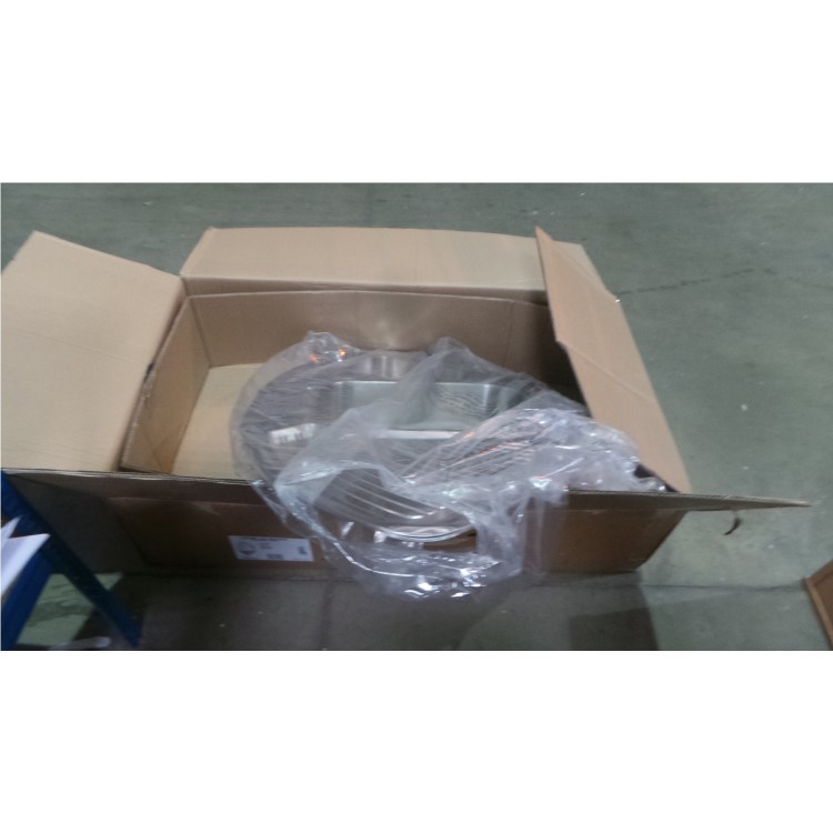 GRADE A2 - Astracast LD15XXHOMESK1 Lausanne 1.5 Bowl Left Hand Drainer Polished Stainless Steel Corner Sink