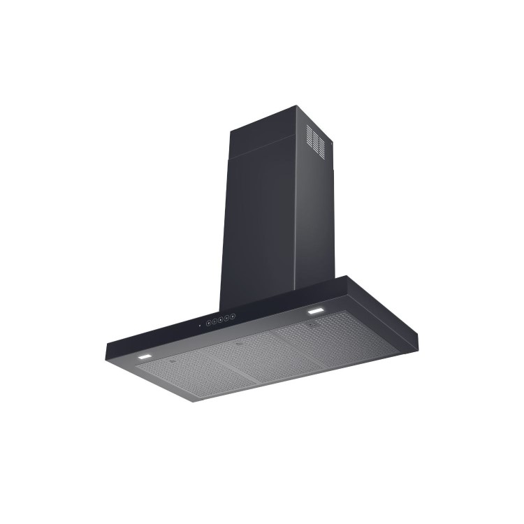 Refurbished Faber T-Night 90cm Wall-Mounted Cooker Hood Black Stainless Steel