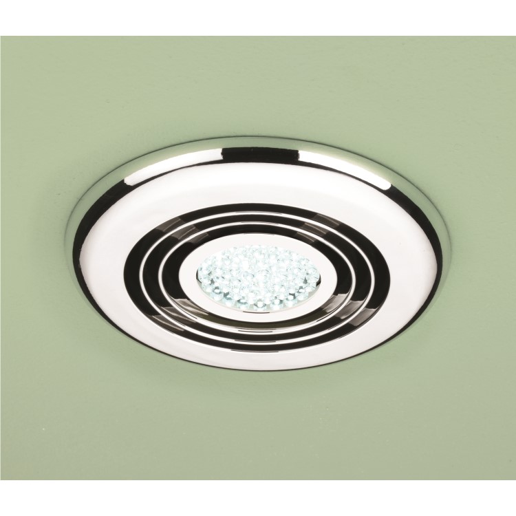 HIB Cyclone Chrome Wet Room Inline Fan with LED Lights