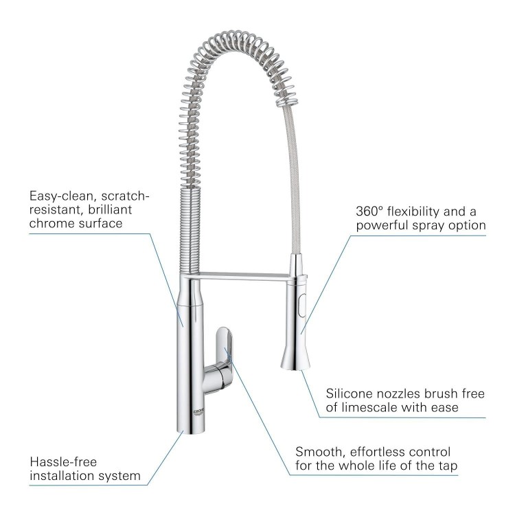 Grohe K7 Single Lever Kitchen Mixer Tap - Chrome
