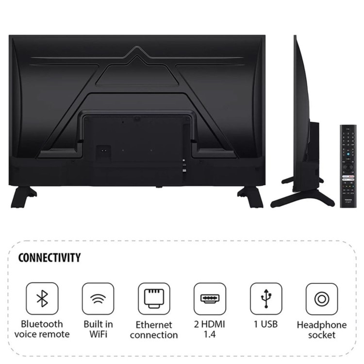 Toshiba 32WF2653DB 32 inch Smart 1080p Full HD HDR LED TV with Freely