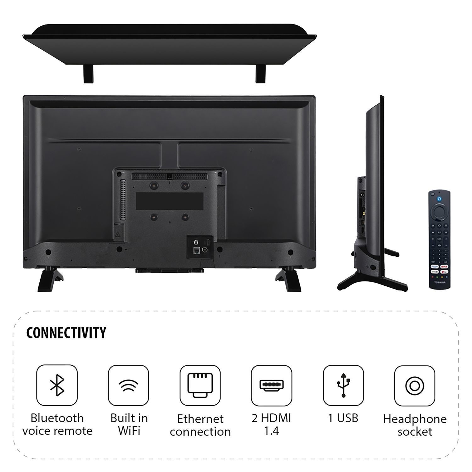 Toshiba 32WF2F53DB 32-Inch HD Ready Smart Fire TV HDR10+ Alexa ...