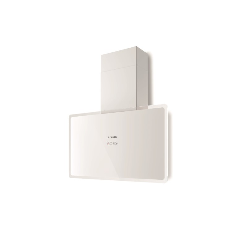 Faber Glam Fit 80cm Flat Cooker Hood - White Glass