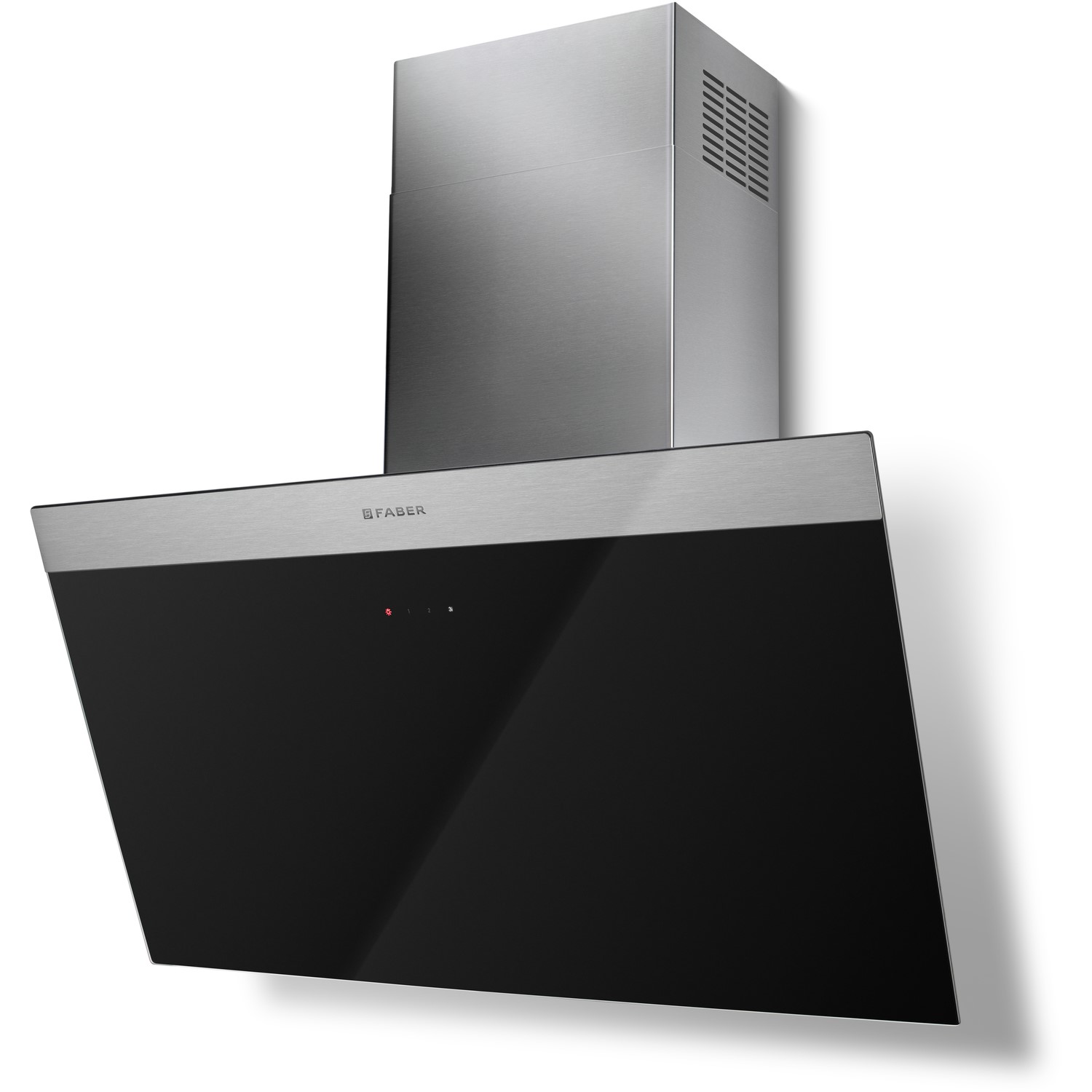 Faber Daisy 80cm Angled Cooker Hood - Black Glass