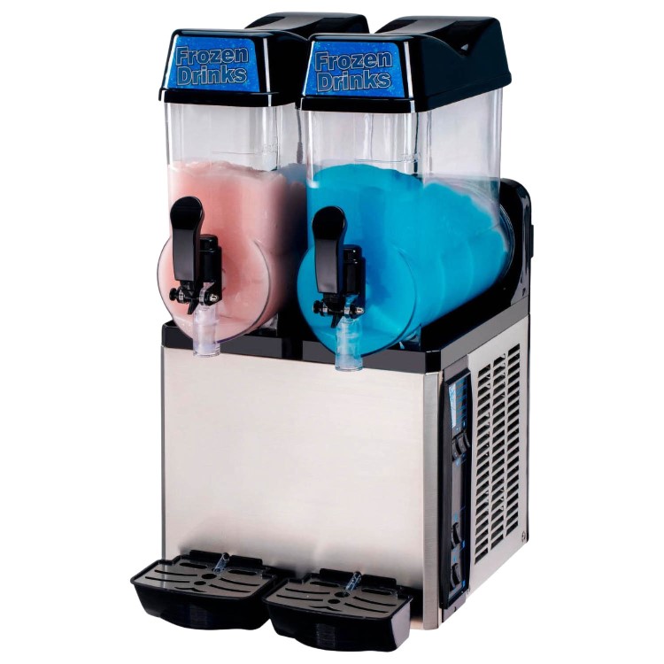 Hamoki Commercial Slush Machine 2 x 12 Litres HA-J12LX2 Rectangular Drip Tray. Twin Tanks. 13 Amp Plug In