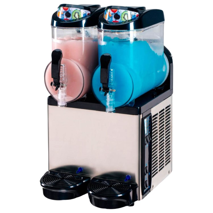 Hamoki Commercial Slush Machine 2 x 12 Litres HA-R12LX2T Circular Drip Tray. Twin Tanks 13 Amp Plug In