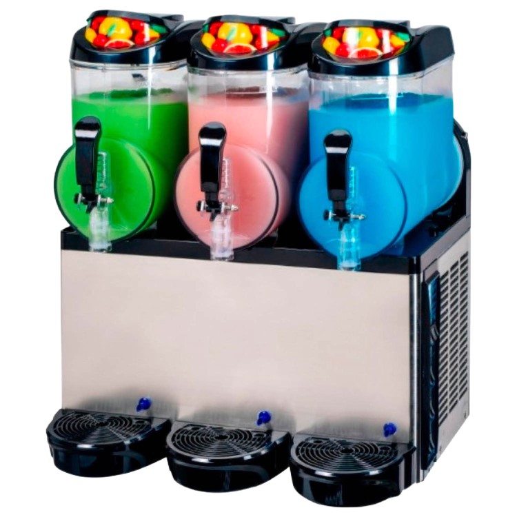 Hamoki Commercial Slush Machine 3 x 12 Litres HA-J12LX3T Circular Drip Tray. Triple Tanks. 13 Amp Plug In