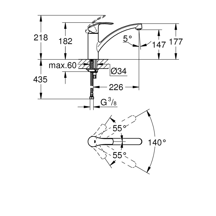Grohe Eurosmart Single Lever Kitchen Mixer Tap