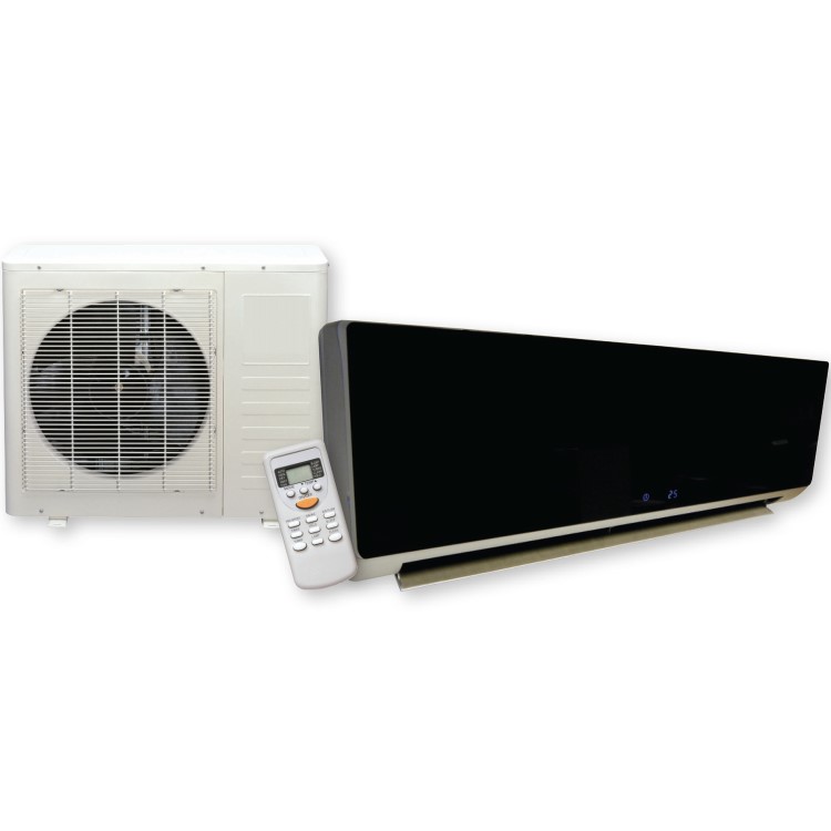 GRADE A1 - 24000BTU 7Kw Black Wall Split Inverter Air Conditioner - Heating and Cooling