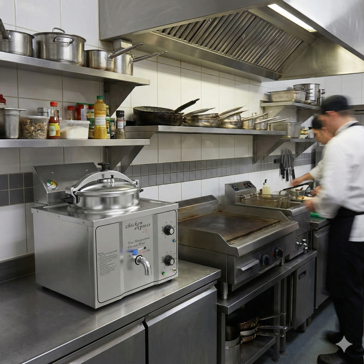 Hamoki TP-16L Commercial Countertop Pressure Fryer 15L - 12 Piece Chicken