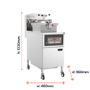 Hamoki Freestanding Gas Pressure Fryer with Filter Pump - 24 Ltr