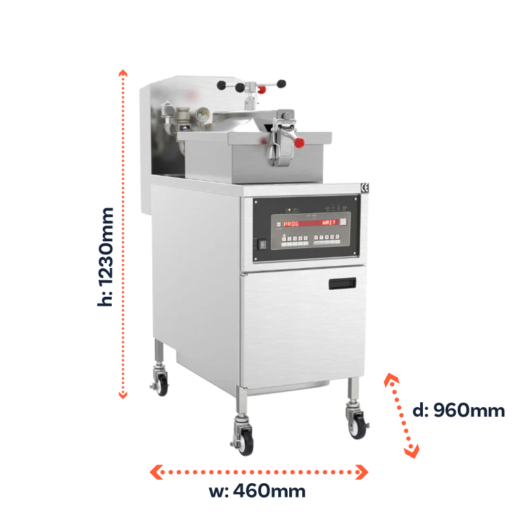 Hamoki Freestanding Gas Pressure Fryer with Filter Pump - 24 Ltr