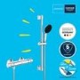 GROHE QuickFix Chrome Precision Start Thermostatic Shower Mixer 