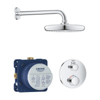 Grohe Tempesta 210 Chrome Concealed Shower Mixer with Dual Control & Round Wall Mounted Head
