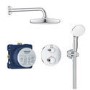 Grohe Tempesta 210 Chrome Concealed Shower Set Mixer with Dual Control & Round Wall Mounted Head and Hand Shower