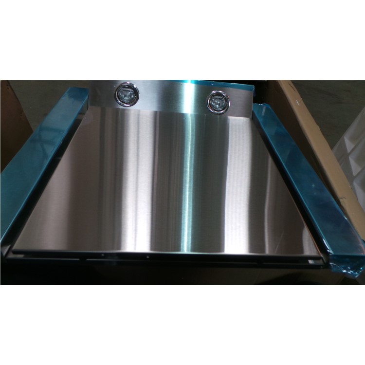 GRADE A2  - Baumatic BE900GL Angled Stainless Steel And Glass 90cm Wide Chimney Cooker Hood