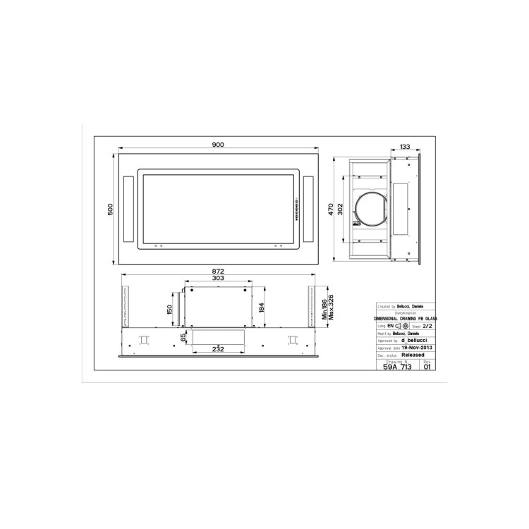 Faber Heaven Glass 2.0 90cm Ceiling Cooker Hood - White Glass