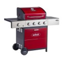 370698 Outback Meteor - 4 Burner Gas BBQ Grill with Side Burner - Red