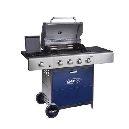 Refurbished Outback Meteor 4 Burner Gas BBQ in Blue