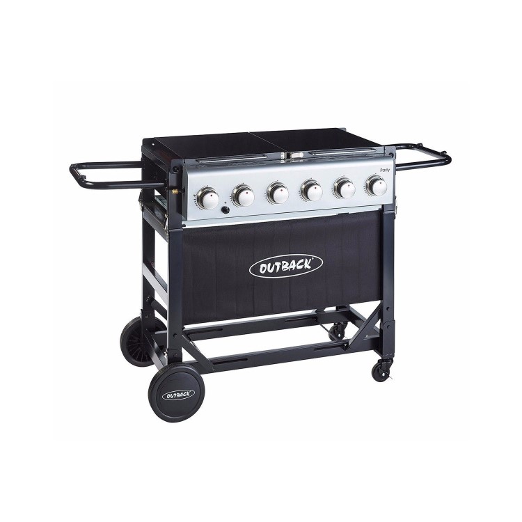 Outback Party 6 Burner Gas BBQ in Black