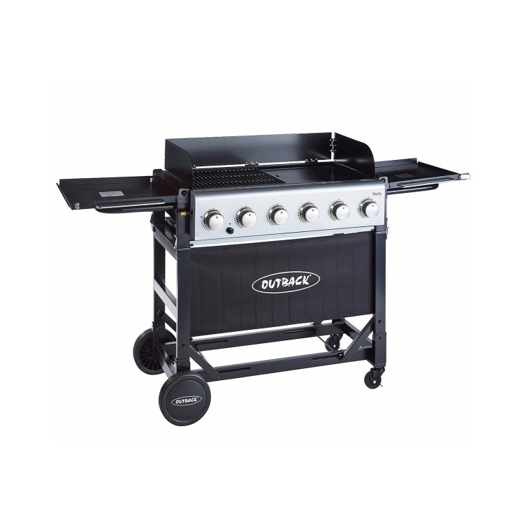 Outback Party 6 Burner Gas BBQ in Black