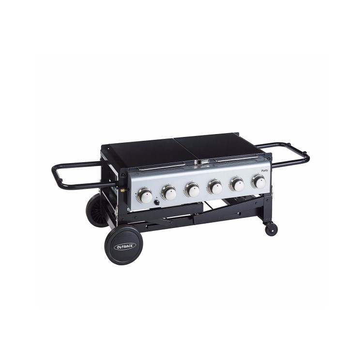Outback Party 6 Burner Gas BBQ in Black