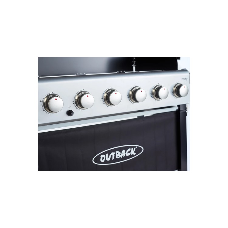 Outback Party 6 Burner Gas BBQ in Black