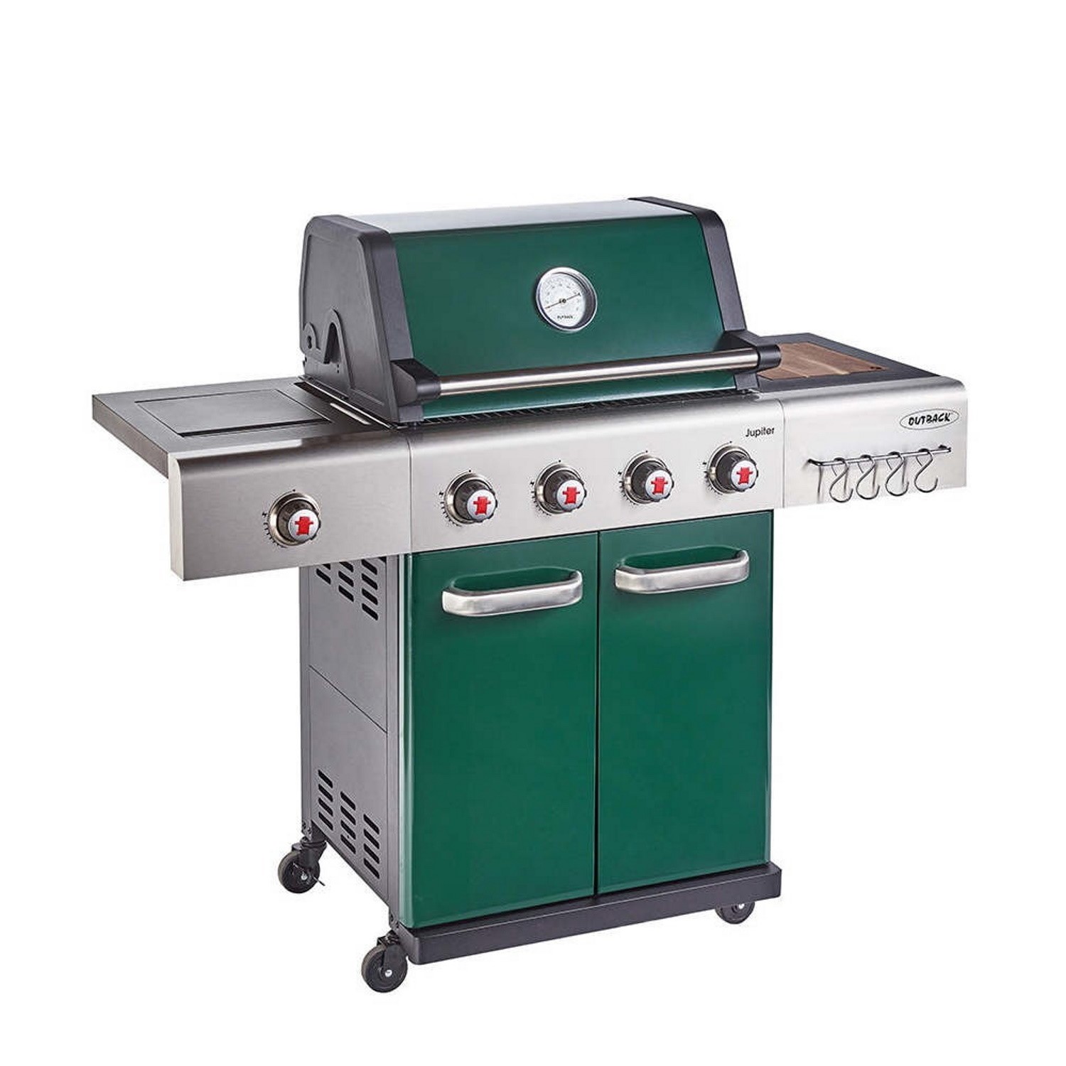 Outback Jupiter - 4 Burner Gas BBQ Grill with Side Burner - Green