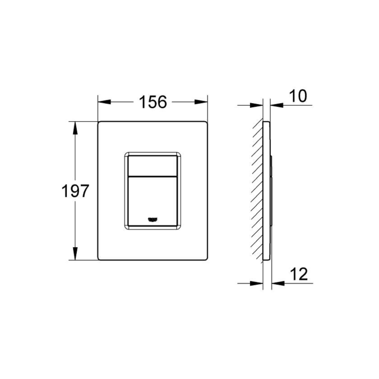Grohe Skate Cosmopolitan WC Chrome Wall Flush Plate