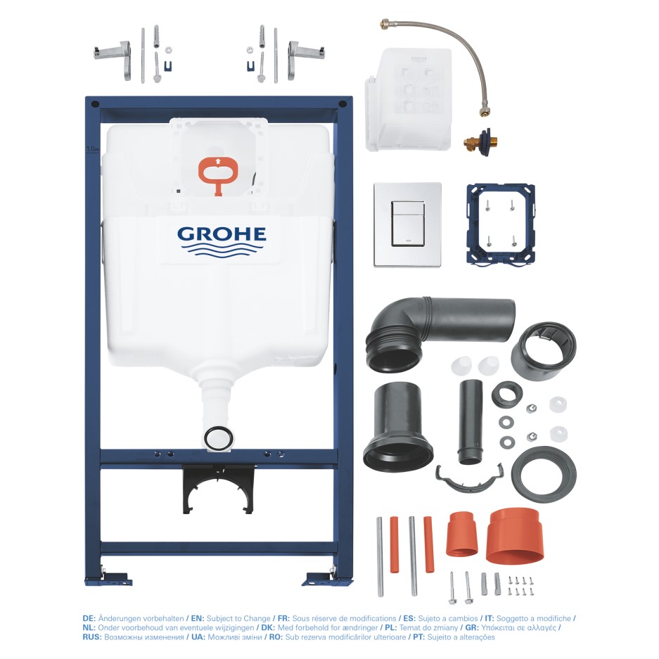 GRADE A1 - Grohe Rapid SL 1.13m 3 in 1 Set Support Frame for Wall Hung ...