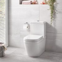 GRADE A1 - Close Coupled Rimless Toilet with Soft Close Seat - Grohe Euro