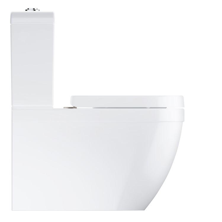 GRADE A1 - Close Coupled Rimless Toilet with Soft Close Seat - Grohe Euro