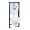GRADE A1 - Grohe Solido 5in1 Bau Toilet Set- Toilet and Wall Hanging Frame with Cistern