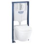 Grohe Solido 5in1 Euro Toilet Set - Wall Hung Toilet with Wall Frame and Concealed Cistern
