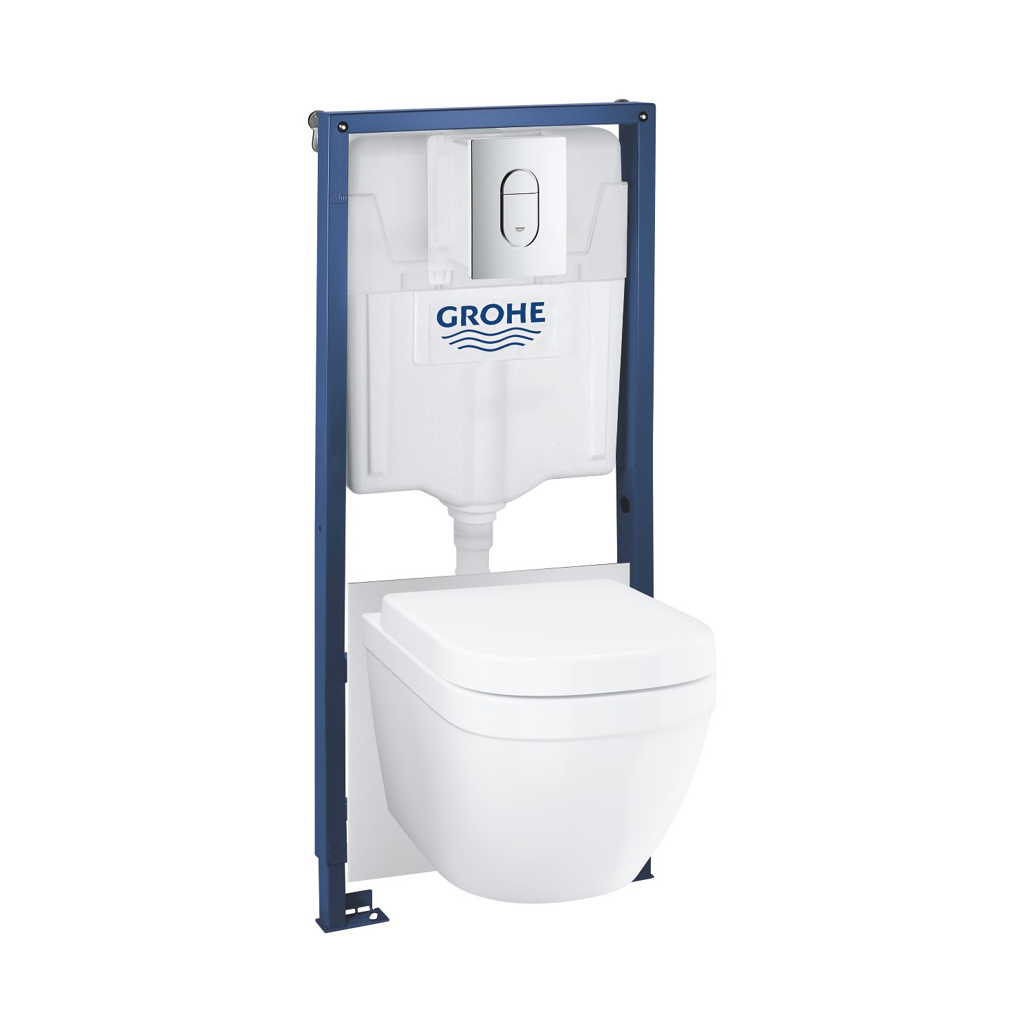 Wall Hung Toilet with Soft Close Seat Frame and Cistern - Grohe Solido Euro