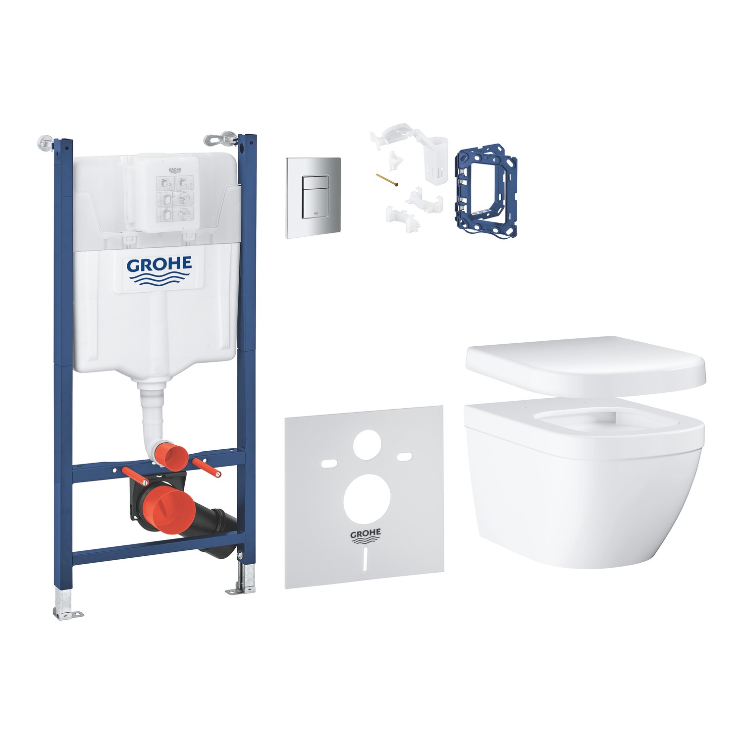 Grohe Euro Solido Wall Hung Rimless Toilet with Concealed Cistern 