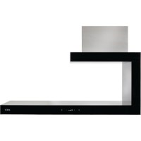 CDA 3B10BL Designer Shelf Design Cooker Hood Black Glass And Stainless Steel