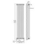 Reina Colona Raw Metal Vertical 3 Column Radiator - 1800 x 380mm