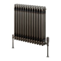 Reina Colona Raw Metal Horizontal 3 Column Radiator - 600 x 605mm