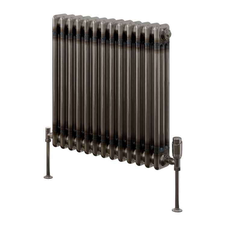 Reina Colona Raw Metal Horizontal 3 Column Radiator - 600 x 605mm