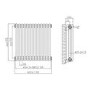 Reina Colona Raw Metal Horizontal 3 Column Radiator - 600 x 605mm