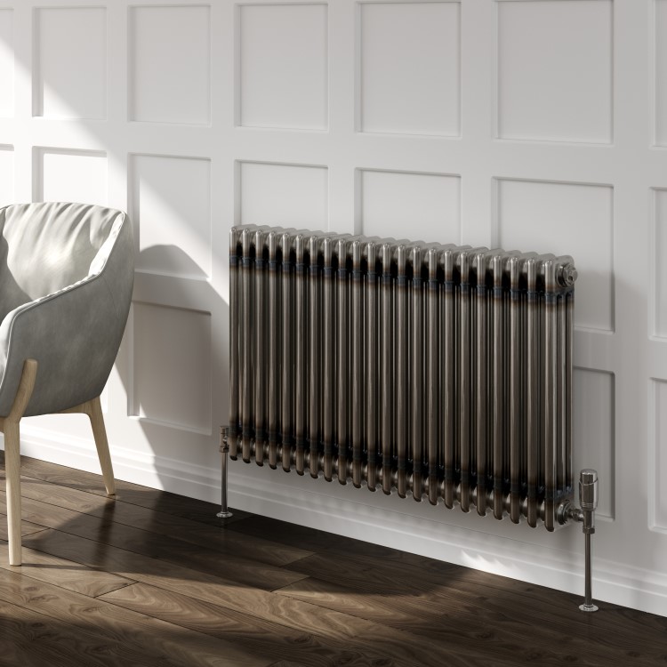 Reina Colona Raw Metal Horizontal 3 Column Radiator - 600 x 1010mm