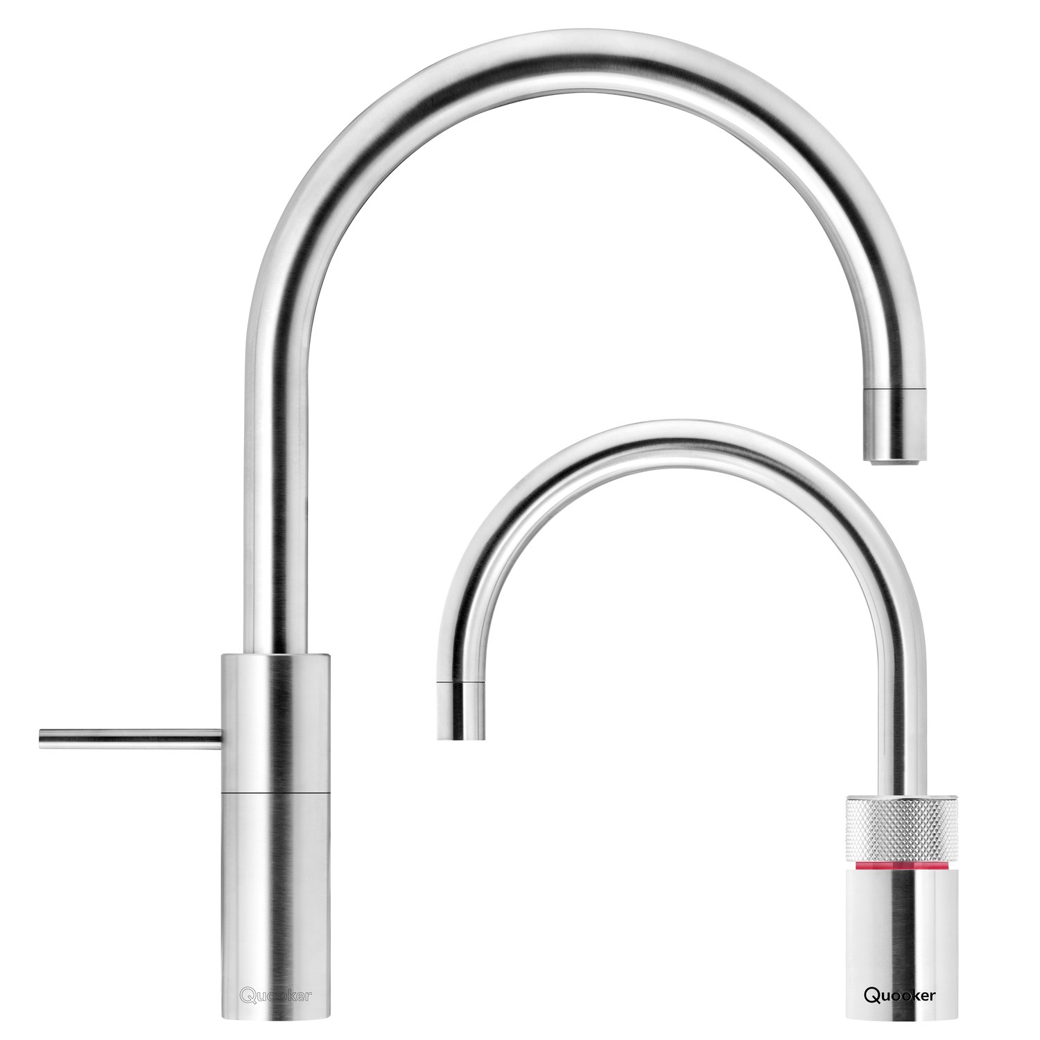 Quooker Nordic Round Stainless Steel Twin Taps