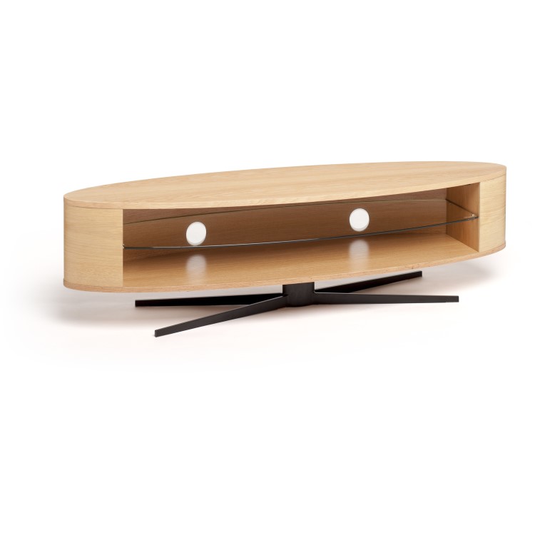 Techlink EL140LO Ellipse TV Stand for up to 70" TVs - Light Oak