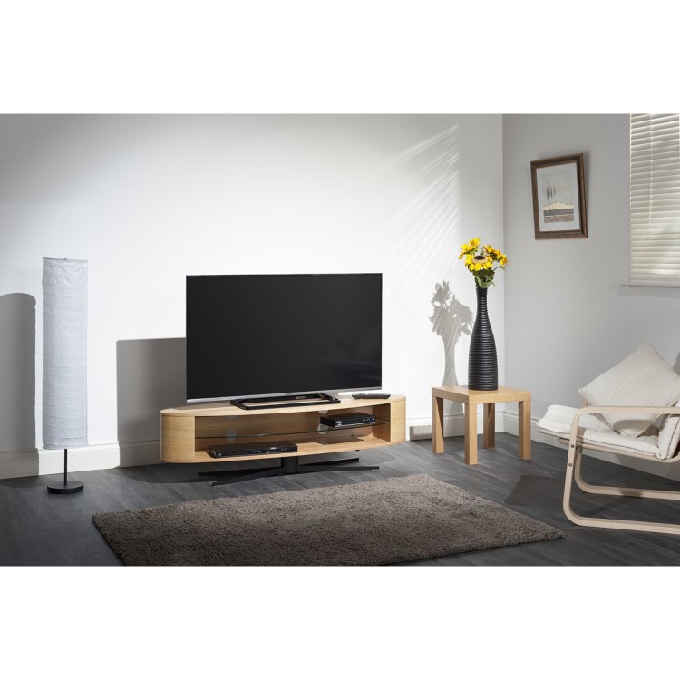 Techlink EL140LO Ellipse TV Stand for up to 70" TVs - Light Oak