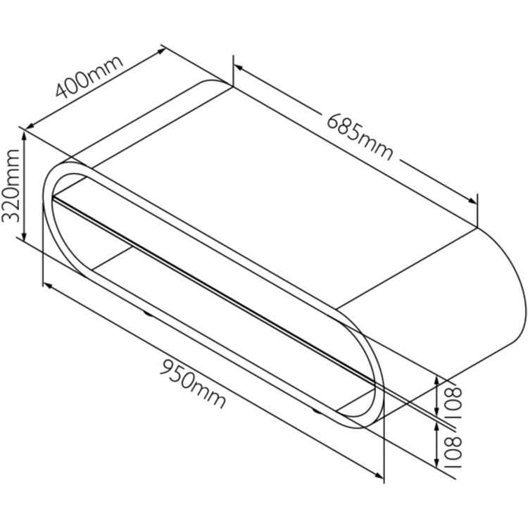 Techlink Black OV95 Ovid TV and HiFi Stand - TV's up to 50"