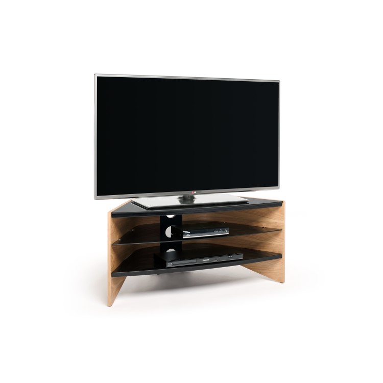 Techlink RV100LO Riva Corner TV Stand for up to 50" TVs - Light Oak