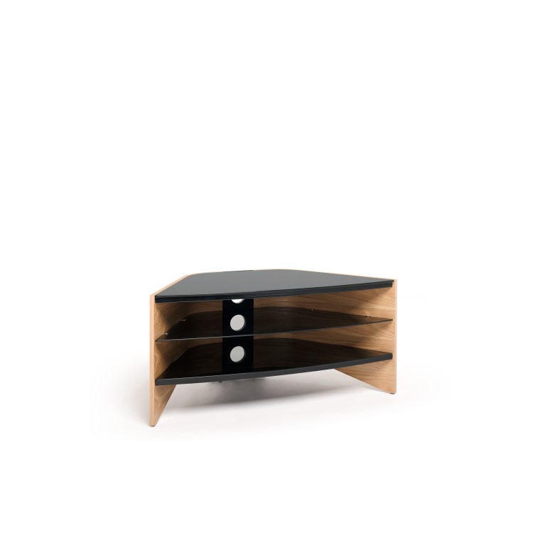 Techlink RV100LO Riva Corner TV Stand for up to 50" TVs - Light Oak