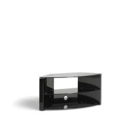 Techlink Bench Corner B3B Black AV Stand two glass shelves cable management 1084mm wide suitable for screens up to 55"